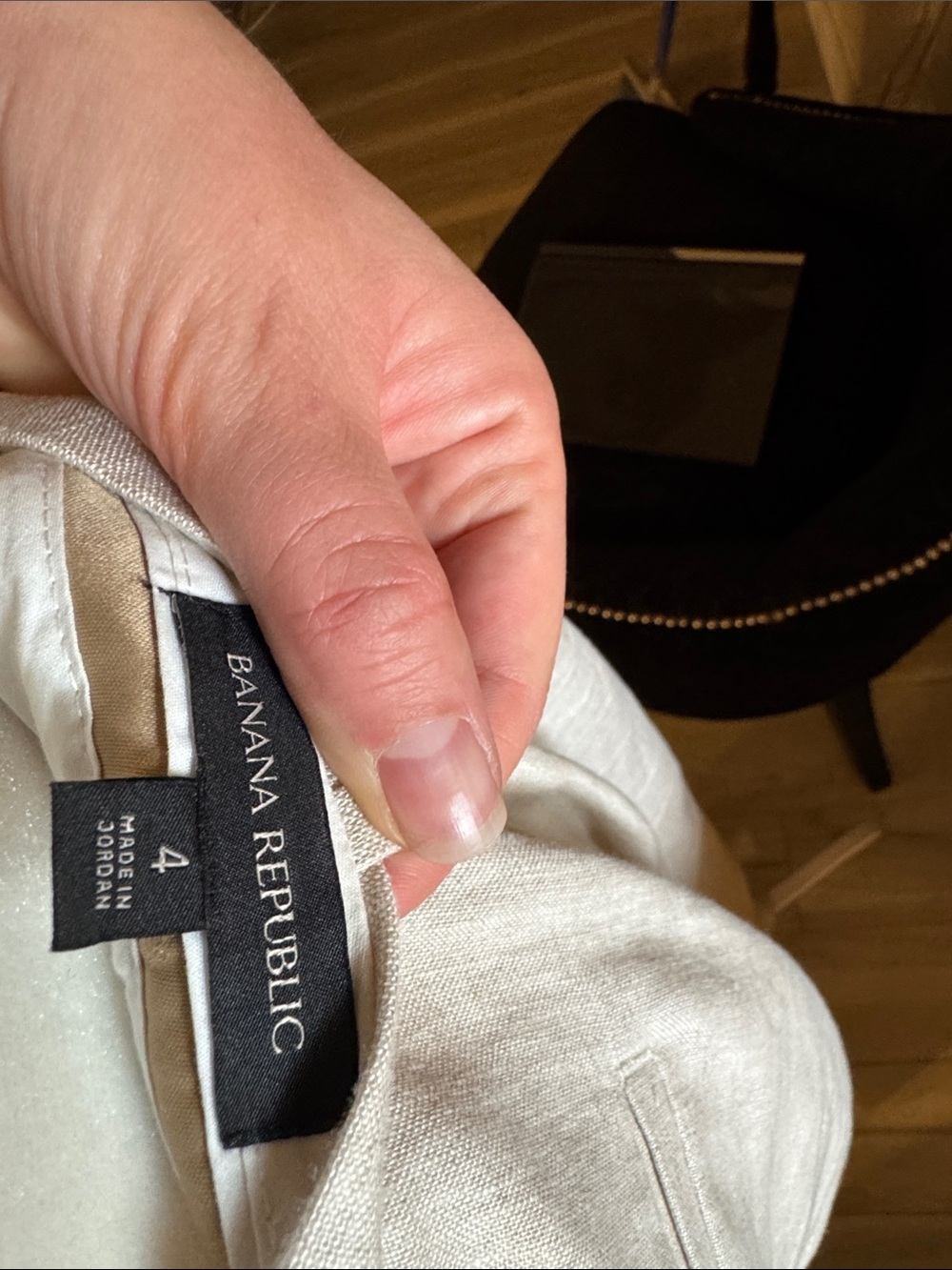 Banana Republic Beige Wide-Leg Linen Trousers - Picture 2 of 4
